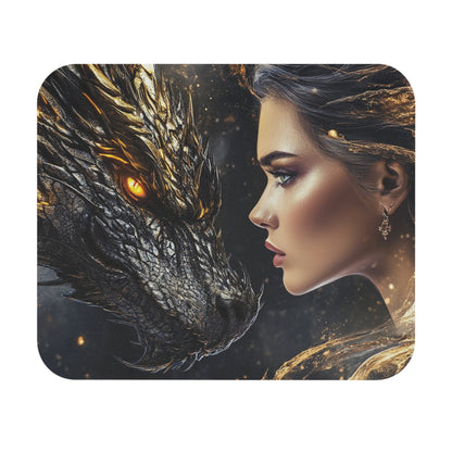 Fantasy Dragon & Woman Mouse Pad (Rectangle)