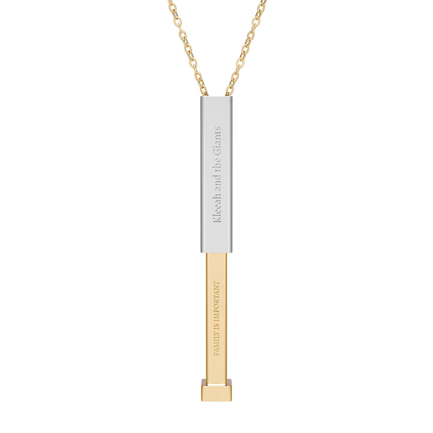 Hidden Message Sliding Bar Necklace — Family is Important