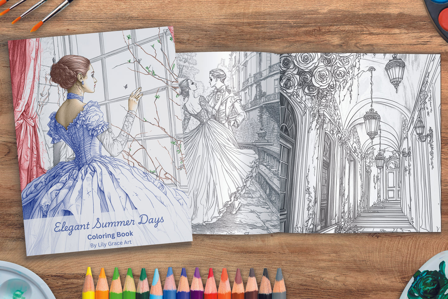 Elegant Summer Day Coloring Book